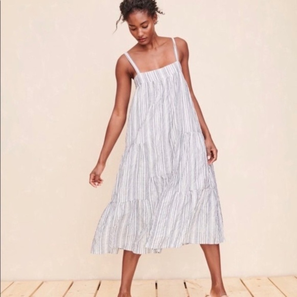 Jenni Kayne Summer dress in ivory/ chambray